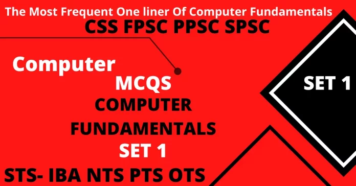 Mcqs of Computer Fundamentals